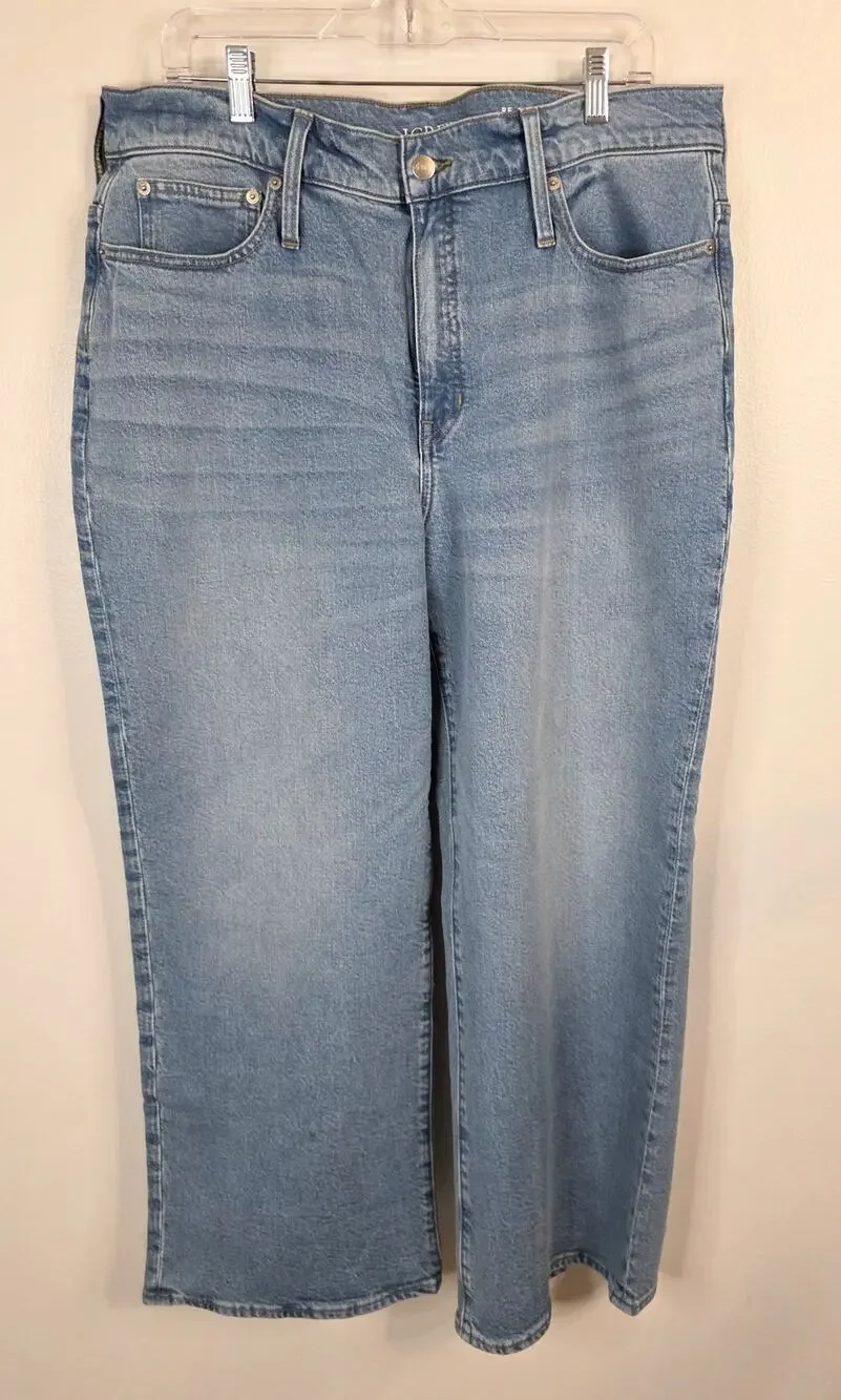 J. Crew Medium Wash '96 Slim Wide Jeans Women Size 33 Blue 36